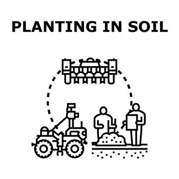 Smart farming developing advanced agricultural technology Stock Illustration