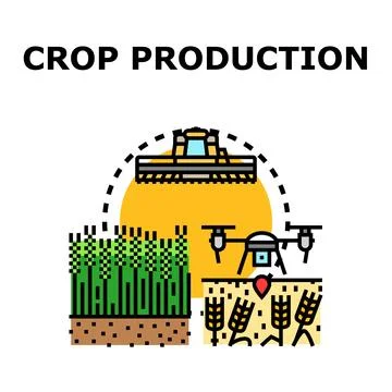 Smart farming developing crop production agriculture technology Stock Illustration