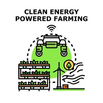 Smart farming developing eco friendly agriculture sustainable energy Illustrazione stock