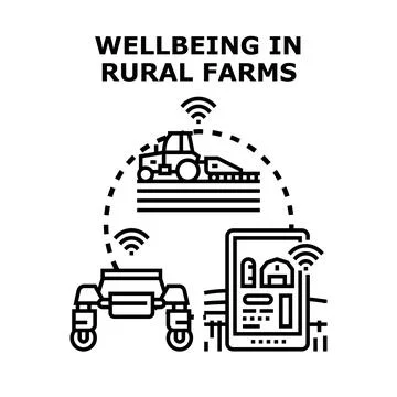 Smart farming developing rural agriculture technology 스톡 일러스트