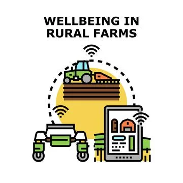 Smart farming developing rural agriculture technology 스톡 일러스트