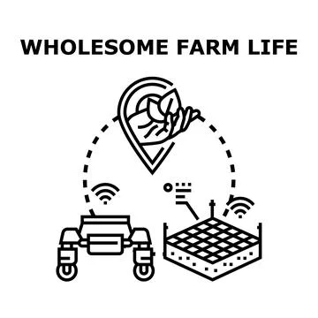 Smart farming digital technology for sustainable agriculture Stock Illustration