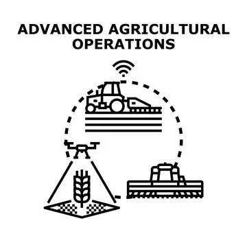 Smart farming digital technology transforming agriculture operations Stock Illustration