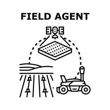 Smart farming field agent using drone agriculture technology Stock Illustration