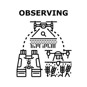 Smart farming field observing using drone technology Stock Illustration