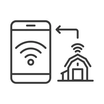 Smart farming IoT icon in line design. Smart, farming, IoT, technology Stock-Illustration