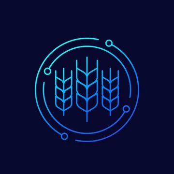 Smart farming linear icon, vector Stock Illustration
