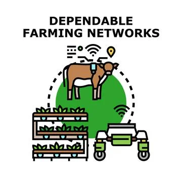 Smart farming networks optimizing precision agriculture and livestock manag.. Stock Illustration