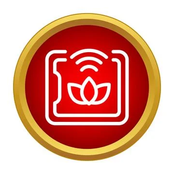 Smart farming sensor technology with connected plant icon Stock Illustration