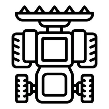 Smart farming technology, autonomous tractor cultivating fields for efficie.. Illustrazione stock