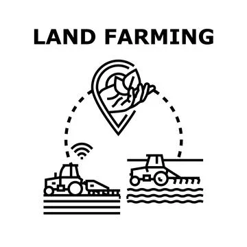 Smart farming technology managing land cultivation process Stock Illustration