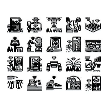 Smart farming technology managing modern agriculture systems Stock-Illustration