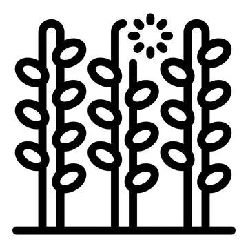 Smart farming technology optimizing crop growth icon Stock Illustration