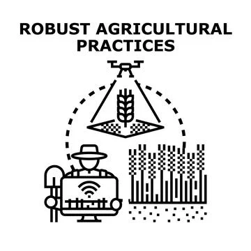 Smart farming using drone technology and digital monitoring Stock Illustration