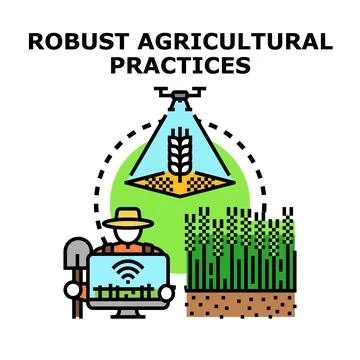 Smart farming using drone technology and digital monitoring Stock Illustration