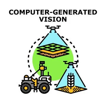 Smart farming vision utilizing automated agricultural technology Stock Illustration