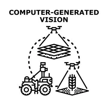 Smart farming vision utilizing automated agricultural technology Stock Illustration