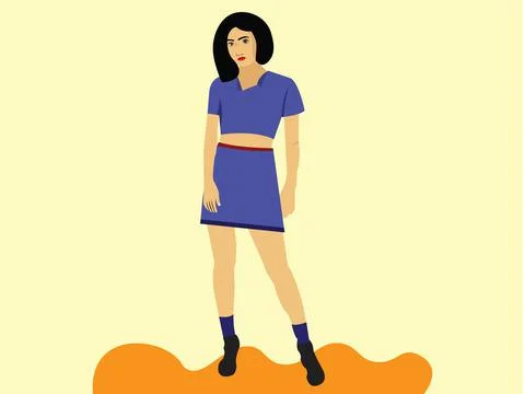 Smart Female Character Flat Vector illustration Stock Illustration