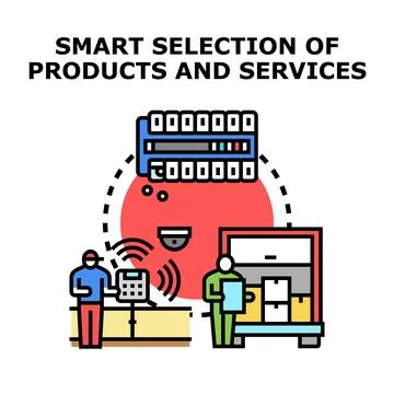 Smart filtering and selection of products or services Stock Illustration