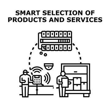 Smart filtering and selection of products or services Stock Illustration