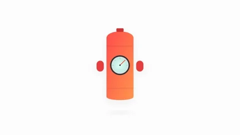 Smart Fire Hydrant Icon with Pulsing Pressure Gauge and Vibrant Red-Orange .. Stock-Footage 346130953