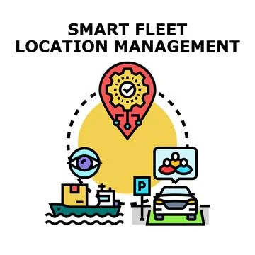 Smart fleet location management technology concept vector 스톡 일러스트