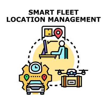 Smart fleet tracking management delivering goods and logistics Stock Illustration