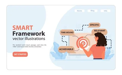 SMART Framework concept. Flat vector illustration. Stock Illustration