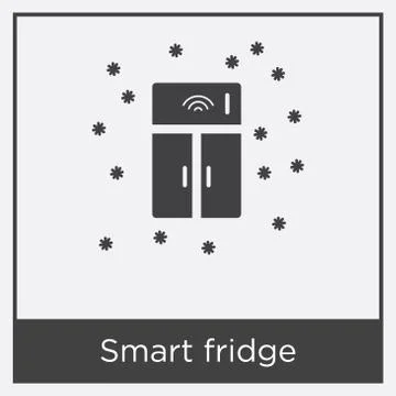 Smart fridge icon isolated on white background Free Stock Illustration