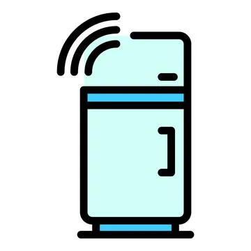 Smart fridge icon vector flat Stock Illustration