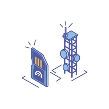 Smart fridge in white background Stock Illustration