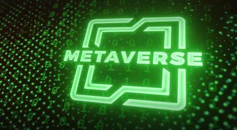 Smart futuristic circuit binary code in the metaverse Stock Illustration