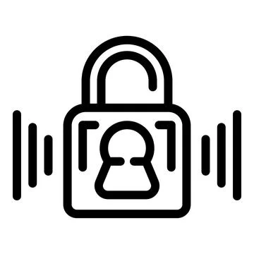 Smart futuristic lock system icon outline vector. Virtual assistant home center Illustrazione stock