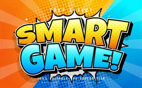 Smart game comic text effect Stock Illustration
