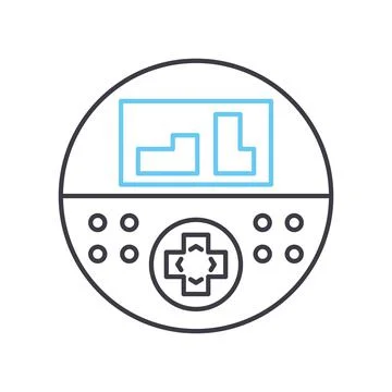 Smart game controller line icon, outline symbol, vector illustration, concept Illustrazione stock