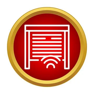 Smart garage door sensor system icon concept Stock Illustration
