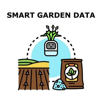 Smart garden data collection and analysis concept Stock Illustration