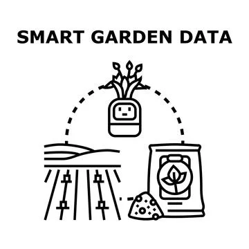 Smart garden data collection and analysis concept Stock Illustration