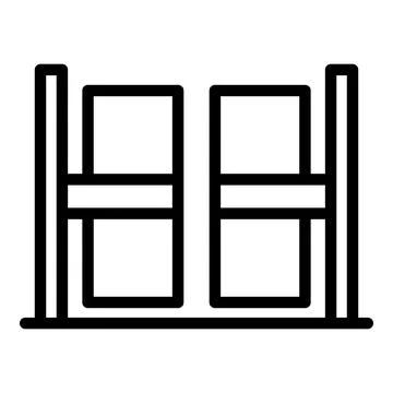 Smart gate system icon, outline style Stock Illustration