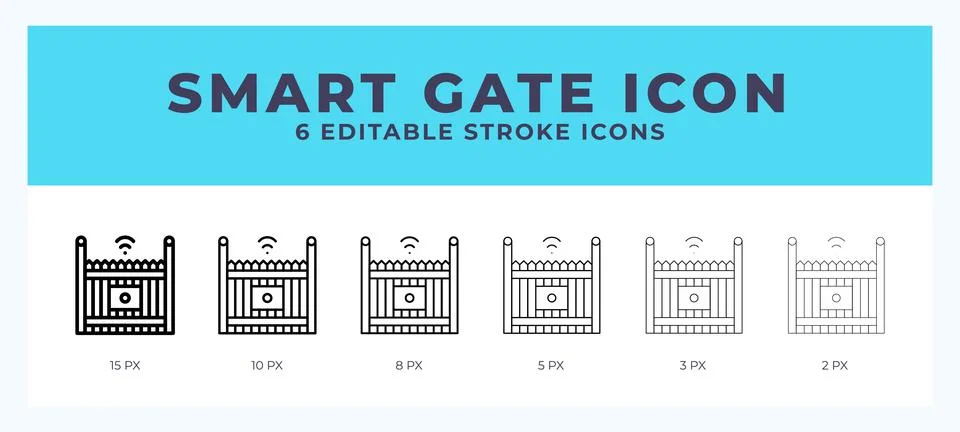 Smart gate vector icon for web and app. Editable stroke vector illustration Stock Illustration