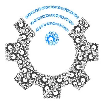 Smart Gear Recursion Icon Collage of Self Items Illustrazione stock