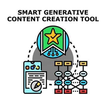Smart generative content creation tool concept イラスト素材