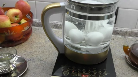 Smart glass electric kettle with control panel. Stock Footage 150808912