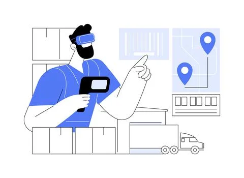 Smart glasses abstract concept vector illustration. Stock Illustration