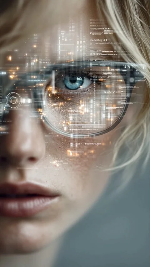 Smart Glasses with Augmented Reality Data Display Stock Footage 312780739