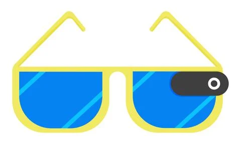 Smart glasses. Augmented reality equipment. Flat style. Vector. Stock Illustration