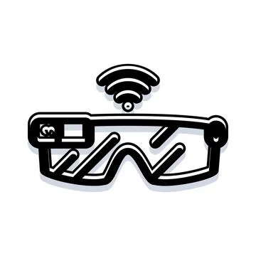 Smart glasses augmented reality wireless connectivity device Stock Illustration