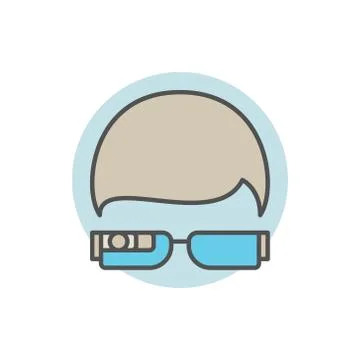 Smart glasses concept icon Stock Illustration