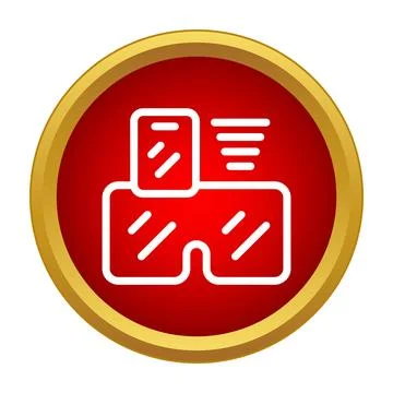 Smart glasses displaying augmented reality data icon Stock Illustration