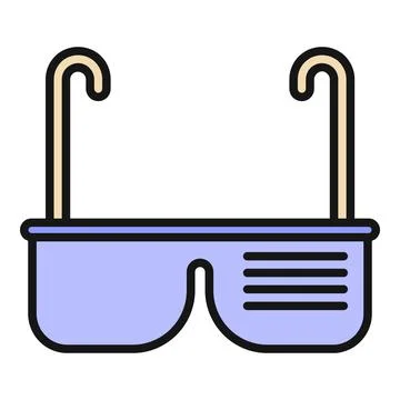 Smart glasses displaying augmented reality data icon Stock Illustration